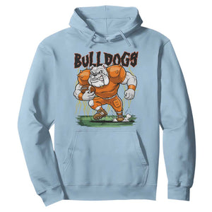 Funny Bulldog Playing Football Hoodie Game Day Dog Lover TS12 Light Blue Print Your Wear