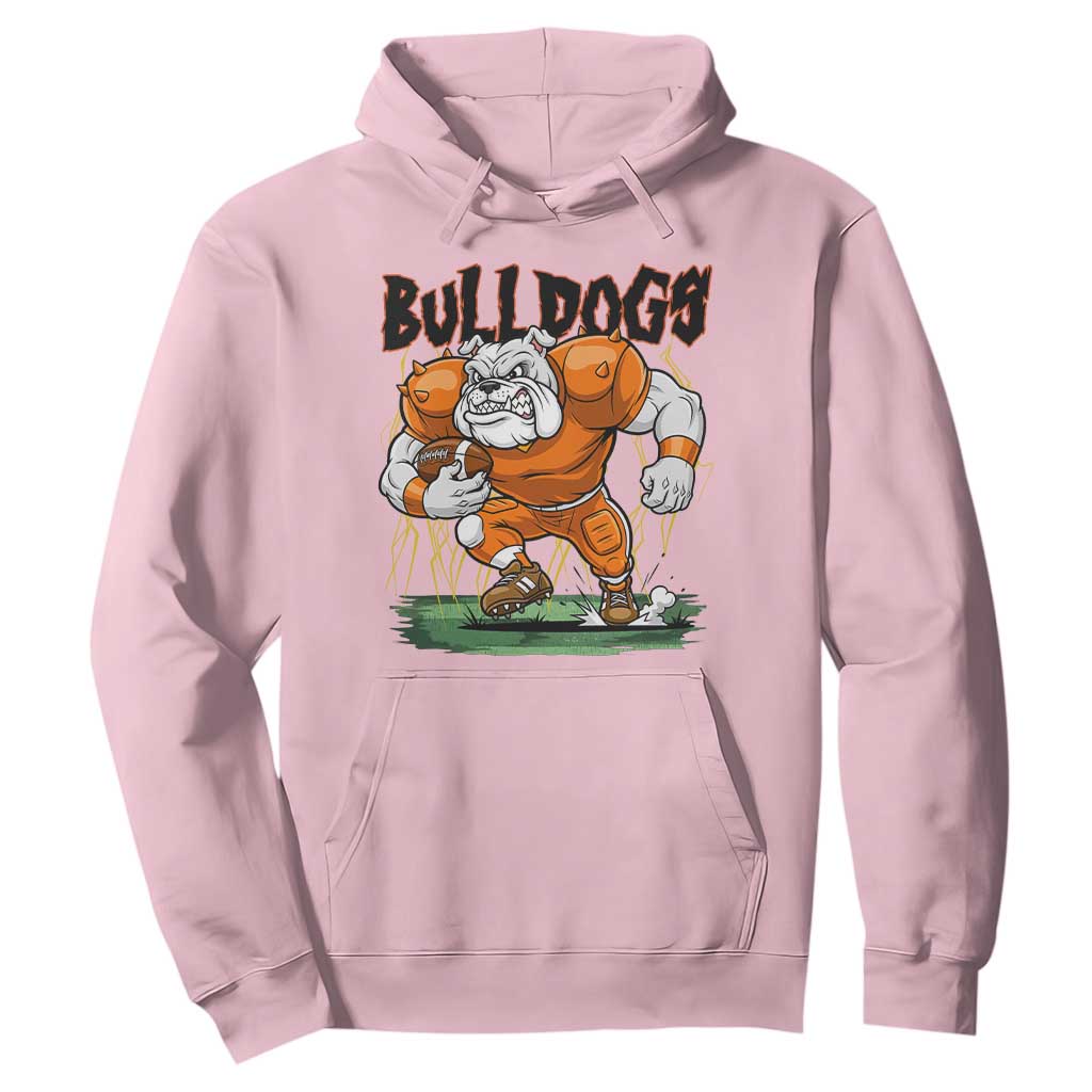 Funny Bulldog Playing Football Hoodie Game Day Dog Lover TS12 Light Pink Print Your Wear
