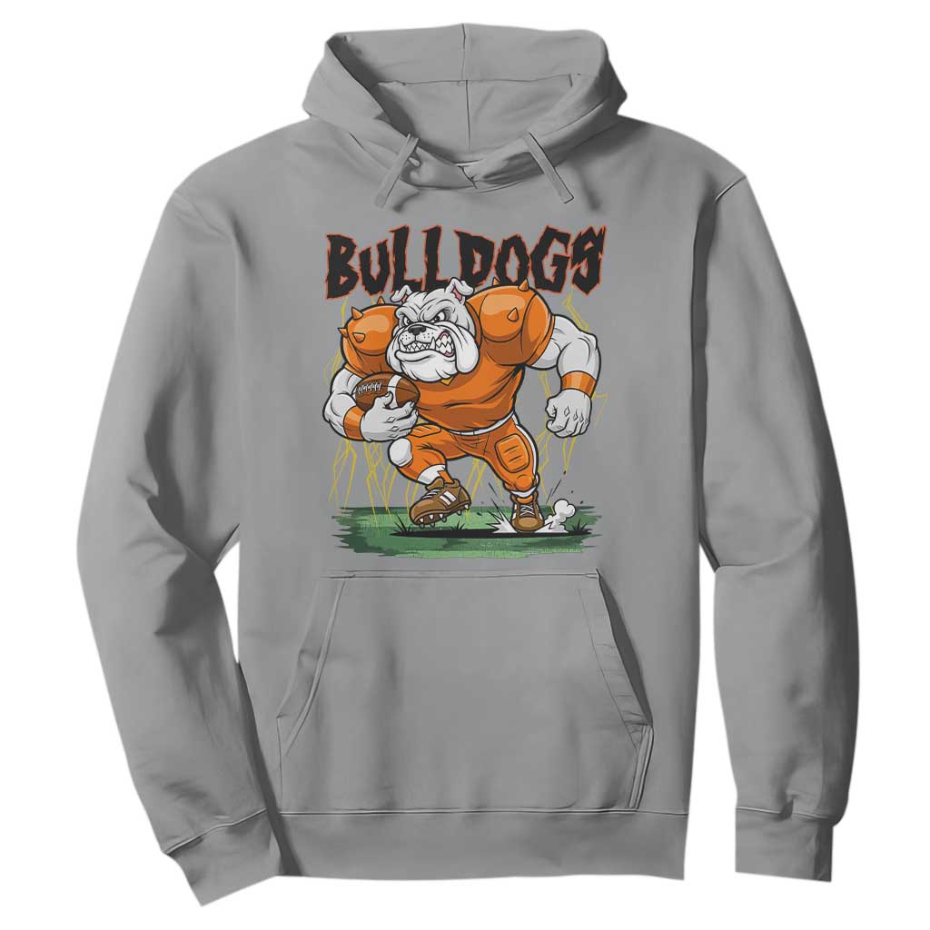 Funny Bulldog Playing Football Hoodie Game Day Dog Lover TS12 Sport Gray Print Your Wear