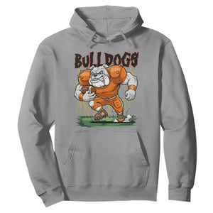 Funny Bulldog Playing Football Hoodie Game Day Dog Lover TS12 Sport Gray Print Your Wear