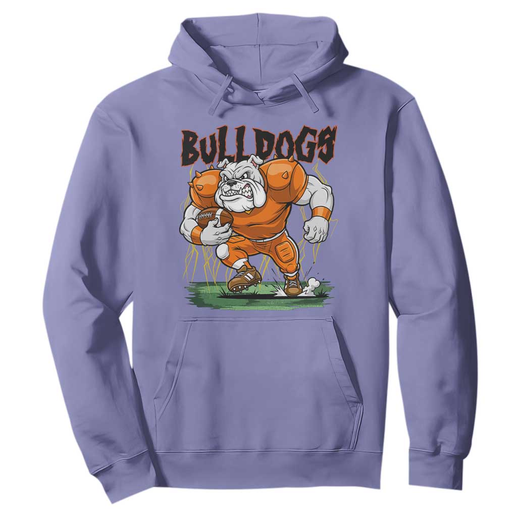 Funny Bulldog Playing Football Hoodie Game Day Dog Lover TS12 Violet Print Your Wear