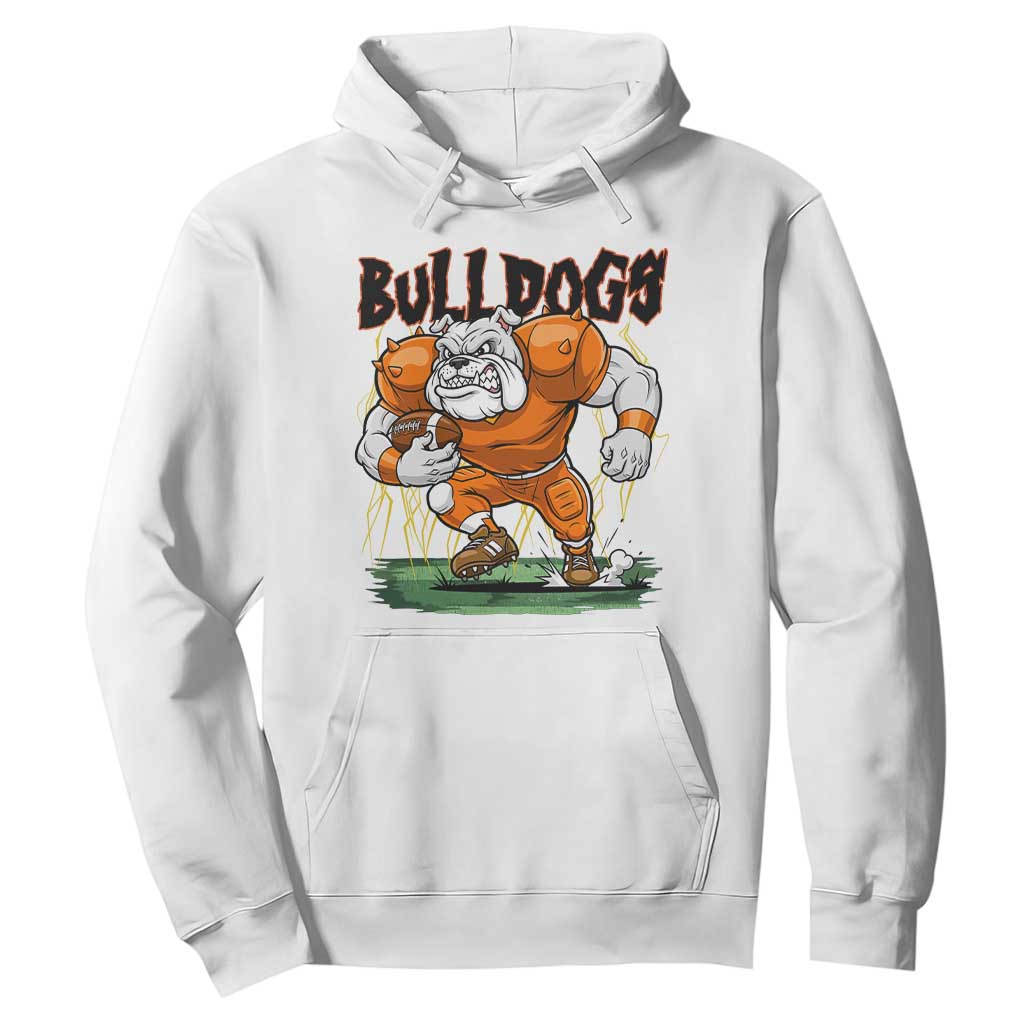 Funny Bulldog Playing Football Hoodie Game Day Dog Lover TS12 White Print Your Wear