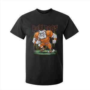 Funny Bulldog Playing Football T Shirt For Kid Game Day Dog Lover TS12 Black Print Your Wear