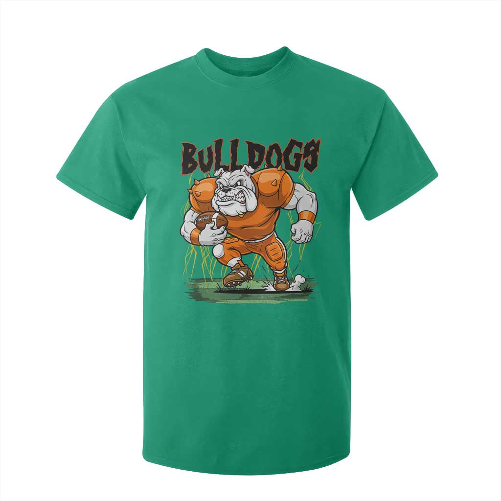 Funny Bulldog Playing Football T Shirt For Kid Game Day Dog Lover TS12 Irish Green Print Your Wear
