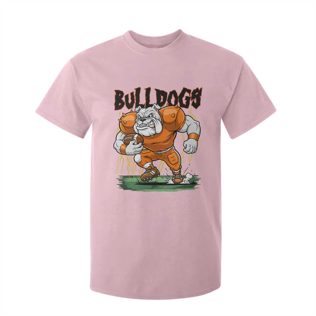 Funny Bulldog Playing Football T Shirt For Kid Game Day Dog Lover TS12 Light Pink Print Your Wear