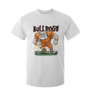 Funny Bulldog Playing Football T Shirt For Kid Game Day Dog Lover TS12 White Print Your Wear