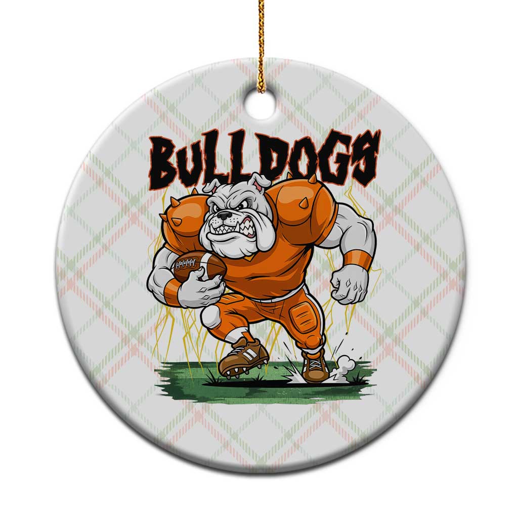 Funny Bulldog Playing Football Ceramic Ornament Game Day Dog Lover TS12 1pc Christmas Plaid Print Your Wear