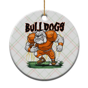 Funny Bulldog Playing Football Ceramic Ornament Game Day Dog Lover TS12 1pc Christmas Plaid Print Your Wear