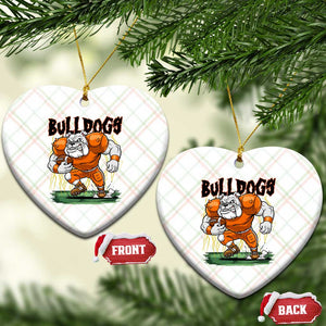 Funny Bulldog Playing Football Ceramic Ornament Game Day Dog Lover TS12 Print Your Wear
