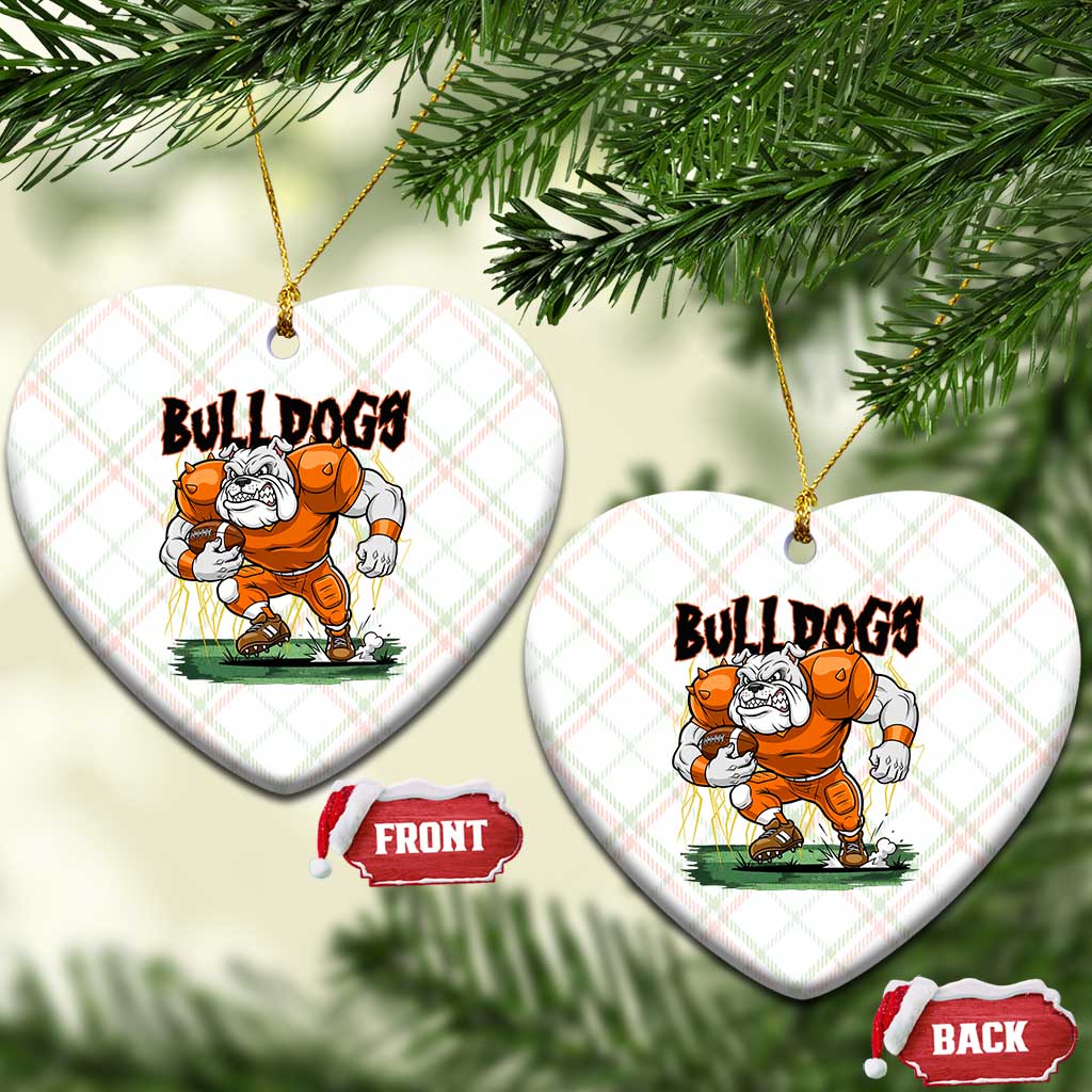 Funny Bulldog Playing Football Ceramic Ornament Game Day Dog Lover TS12 Print Your Wear