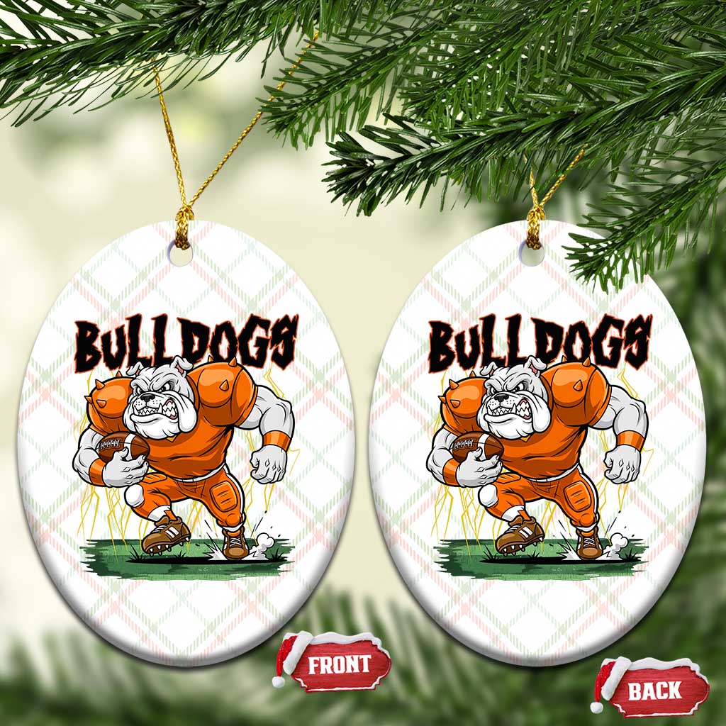 Funny Bulldog Playing Football Ceramic Ornament Game Day Dog Lover TS12 Print Your Wear