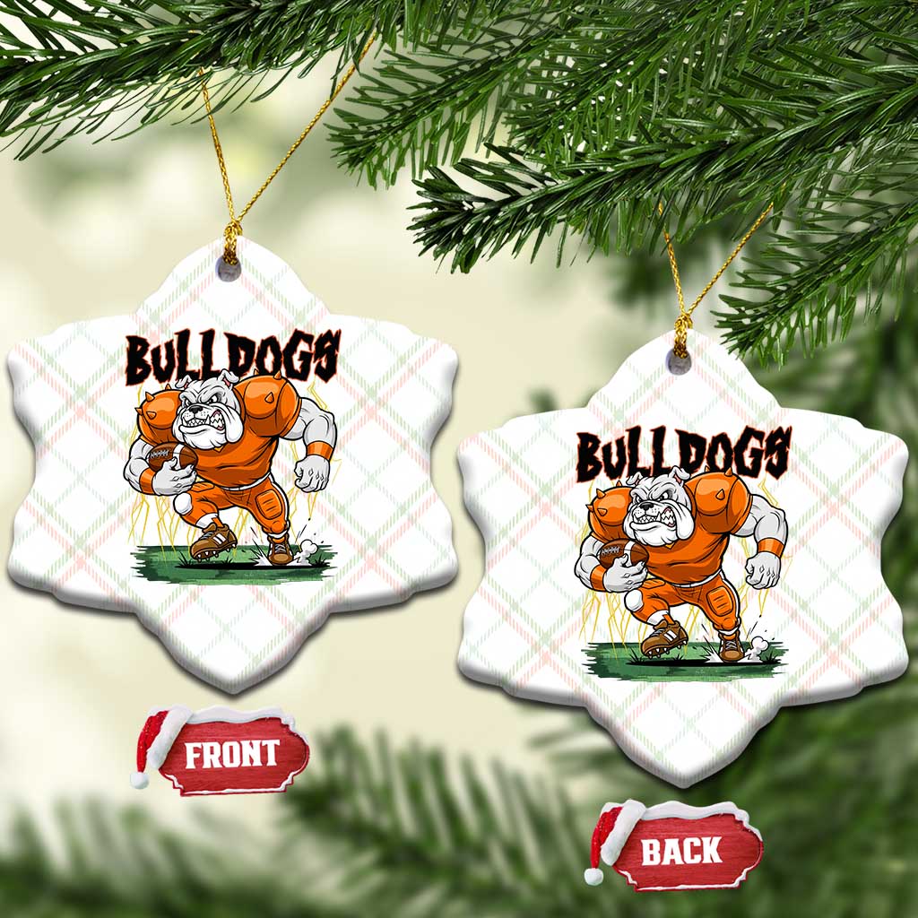 Funny Bulldog Playing Football Ceramic Ornament Game Day Dog Lover TS12 Print Your Wear