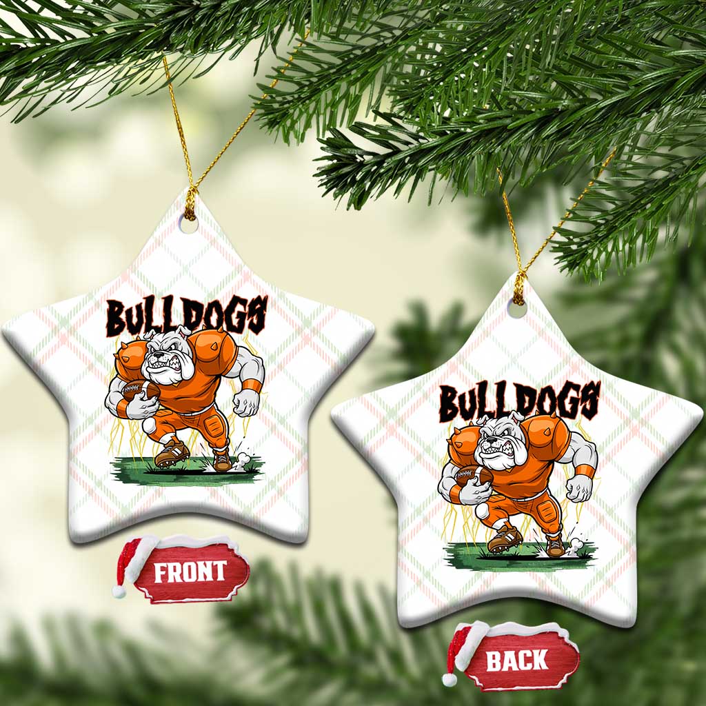 Funny Bulldog Playing Football Ceramic Ornament Game Day Dog Lover TS12 Print Your Wear