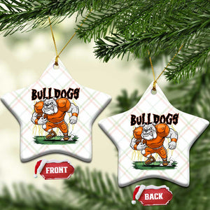Funny Bulldog Playing Football Ceramic Ornament Game Day Dog Lover TS12 Print Your Wear