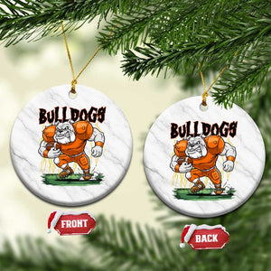 Funny Bulldog Playing Football Ceramic Ornament Game Day Dog Lover TS12 1pc White Marble Print Your Wear