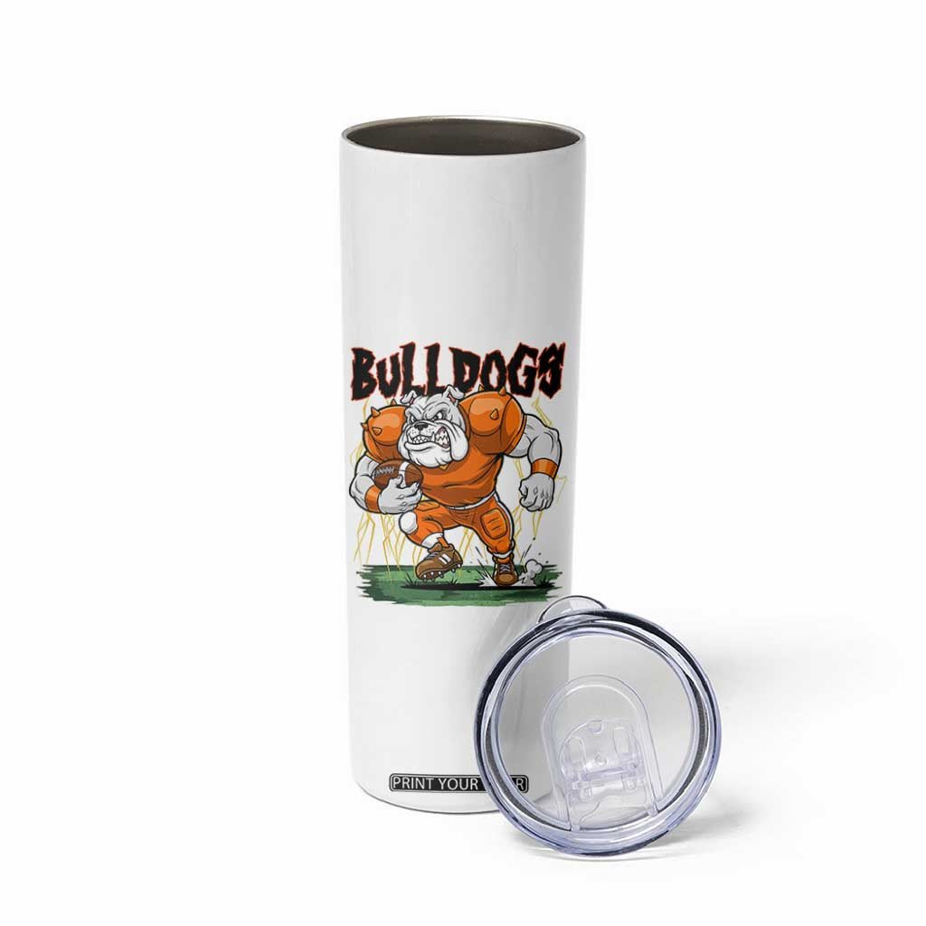Funny Bulldog Playing Football Skinny Tumbler Game Day Dog Lover TS12 Print Your Wear