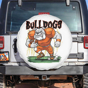 Funny Bulldog Playing Football Spare Tire Cover Game Day Dog Lover TS12 No hole Black Print Your Wear
