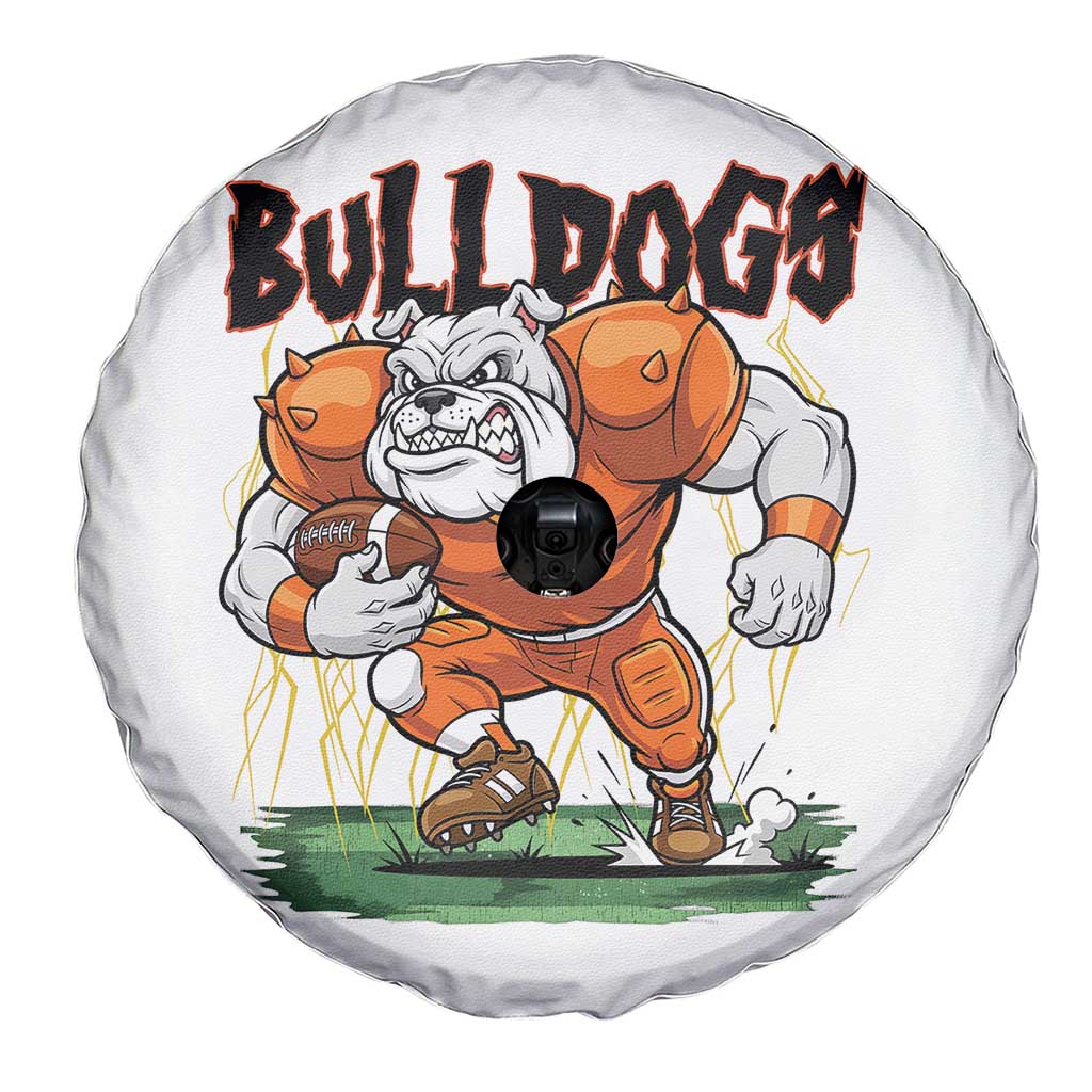 Funny Bulldog Playing Football Spare Tire Cover Game Day Dog Lover TS12 Print Your Wear