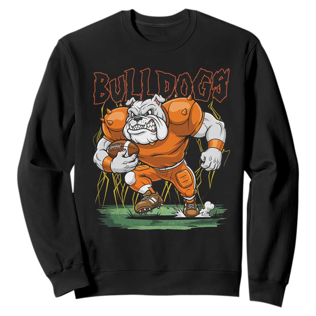 Funny Bulldog Playing Football Sweatshirt Game Day Dog Lover TS12 Black Print Your Wear