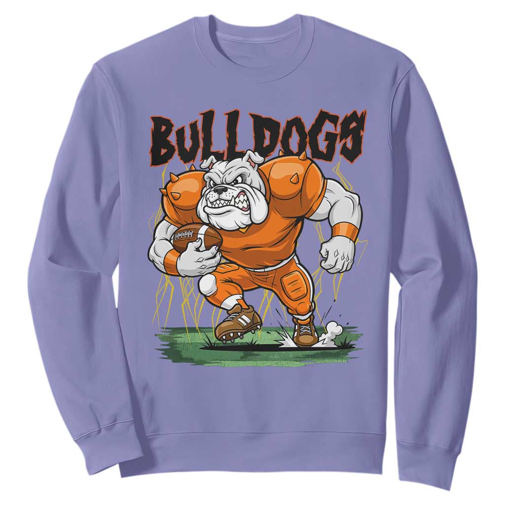 Funny Bulldog Playing Football Sweatshirt Game Day Dog Lover TS12 Violet Print Your Wear