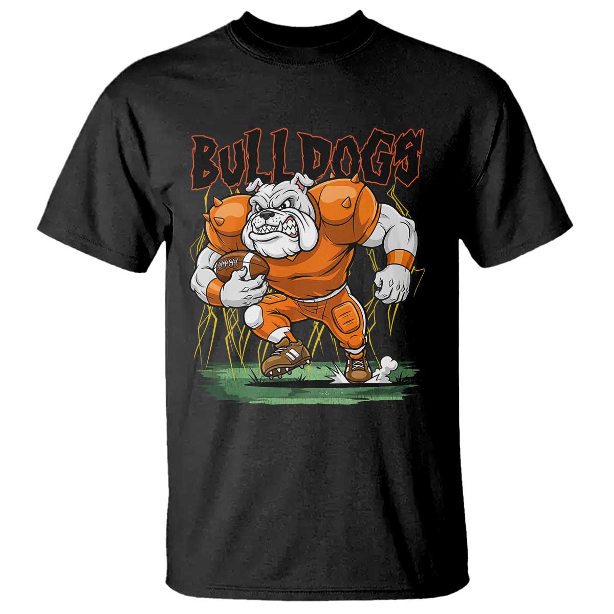 Funny Bulldog Playing Football T Shirt Game Day Dog Lover TS12 Black Print Your Wear
