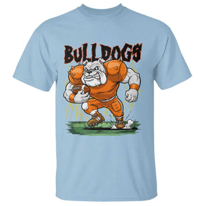 Funny Bulldog Playing Football T Shirt Game Day Dog Lover TS12 Light Blue Print Your Wear