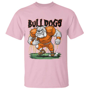 Funny Bulldog Playing Football T Shirt Game Day Dog Lover TS12 Light Pink Print Your Wear