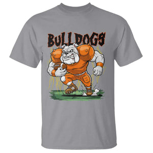 Funny Bulldog Playing Football T Shirt Game Day Dog Lover TS12 Sport Gray Print Your Wear