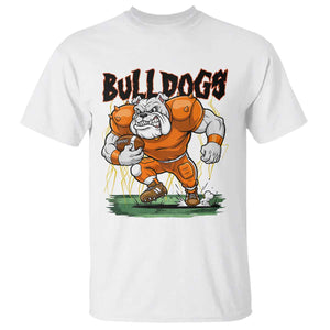 Funny Bulldog Playing Football T Shirt Game Day Dog Lover TS12 White Print Your Wear