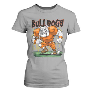 Funny Bulldog Playing Football T Shirt For Women Game Day Dog Lover TS12 Sport Gray Print Your Wear
