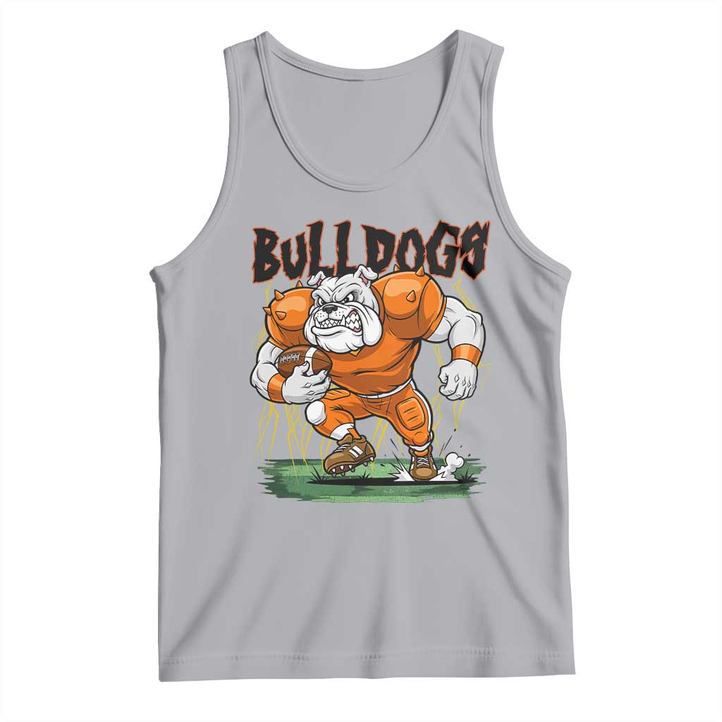 Funny Bulldog Playing Football Tank Top Game Day Dog Lover TS12 Athletic Heather Print Your Wear
