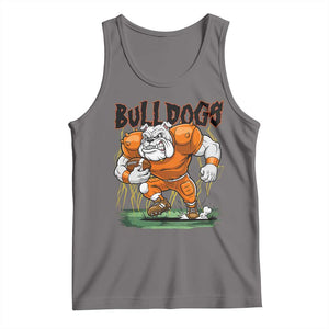 Funny Bulldog Playing Football Tank Top Game Day Dog Lover TS12 Deep Heather Print Your Wear