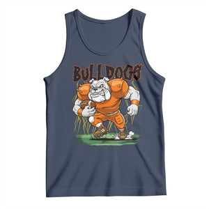 Funny Bulldog Playing Football Tank Top Game Day Dog Lover TS12 Navy Print Your Wear