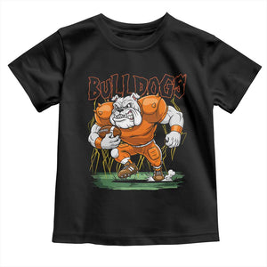 Funny Bulldog Playing Football Toddler T Shirt Game Day Dog Lover TS12 Black Print Your Wear