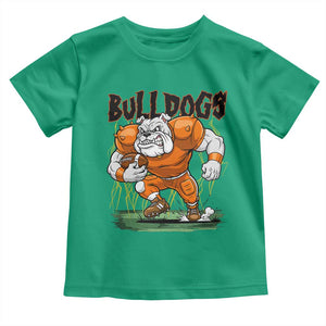 Funny Bulldog Playing Football Toddler T Shirt Game Day Dog Lover TS12 Irish Green Print Your Wear