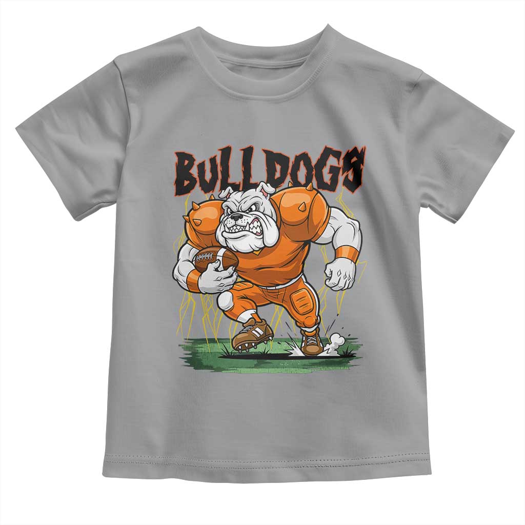 Funny Bulldog Playing Football Toddler T Shirt Game Day Dog Lover TS12 Sport Gray Print Your Wear