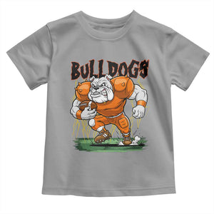 Funny Bulldog Playing Football Toddler T Shirt Game Day Dog Lover TS12 Sport Gray Print Your Wear