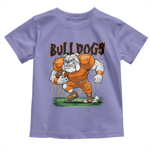 Funny Bulldog Playing Football Toddler T Shirt Game Day Dog Lover TS12 Violet Print Your Wear