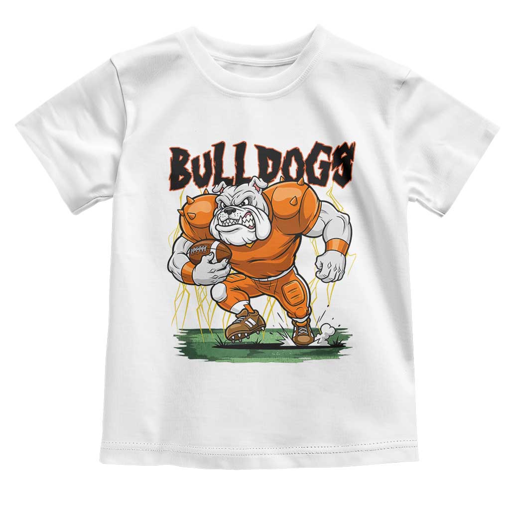 Funny Bulldog Playing Football Toddler T Shirt Game Day Dog Lover TS12 White Print Your Wear