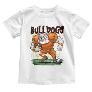 Funny Bulldog Playing Football Toddler T Shirt Game Day Dog Lover TS12 White Print Your Wear