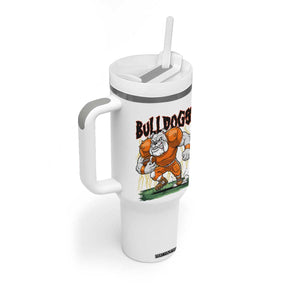 Funny Bulldog Playing Football Tumbler With Handle Game Day Dog Lover TS12 Print Your Wear