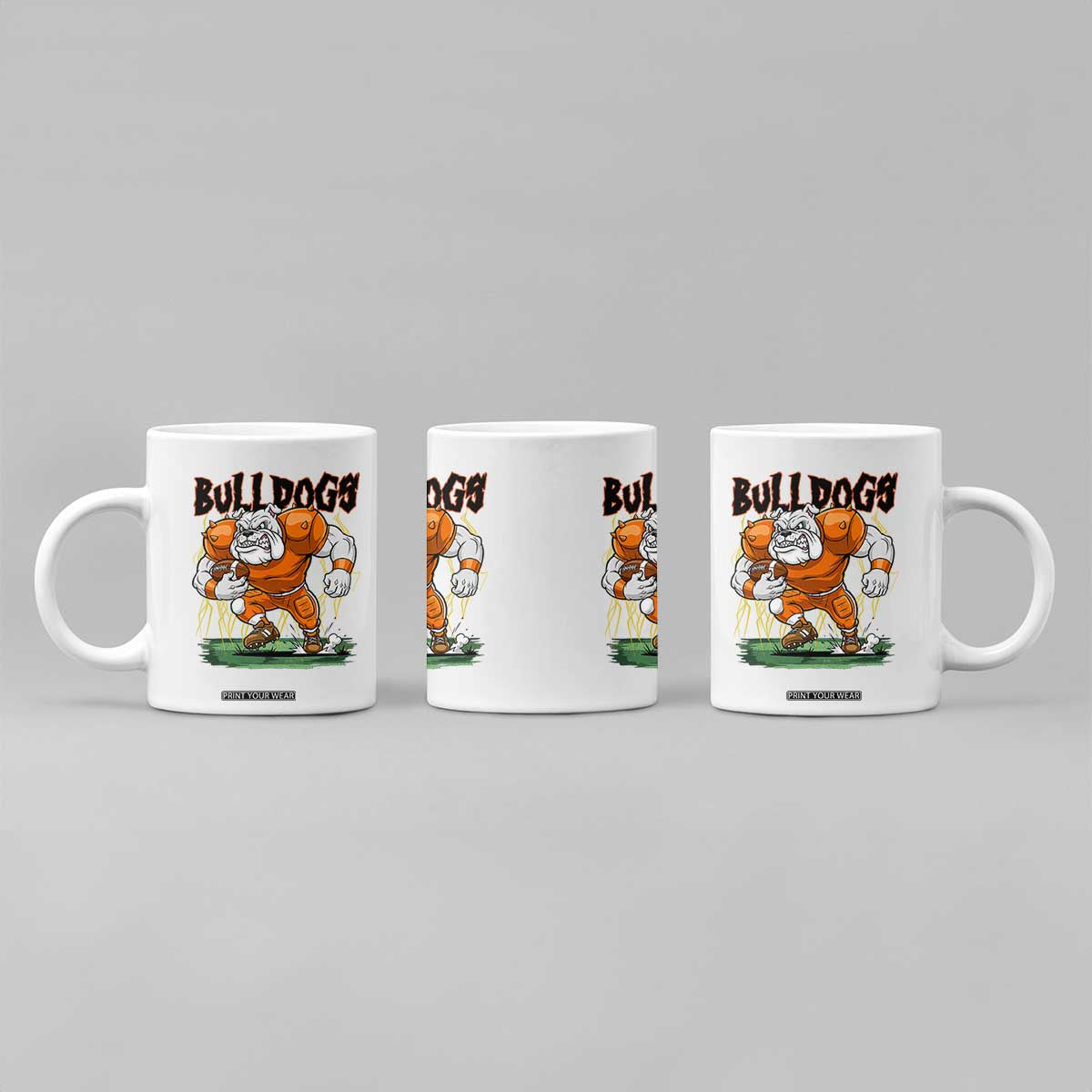 Funny Bulldog Playing Football Coffee Mug Game Day Dog Lover TS12 Print Your Wear