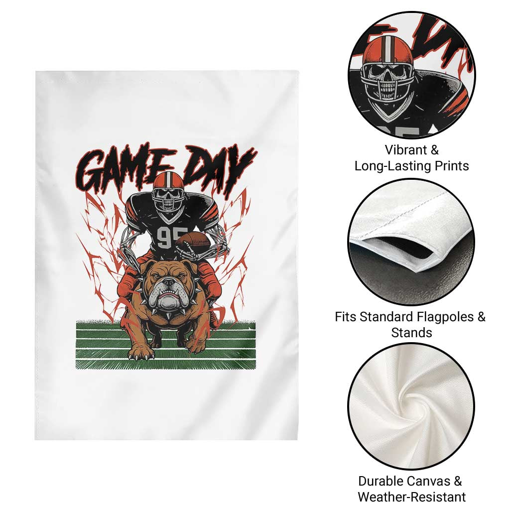 Funny Skeleton Playing Football Garden Flag Game Day Gift TS12 Print Your Wear