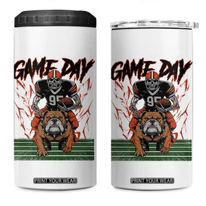 Funny Skeleton Playing Football 4 in 1 Can Cooler Tumbler Game Day Gift TS12 One Size: 16 oz White Print Your Wear