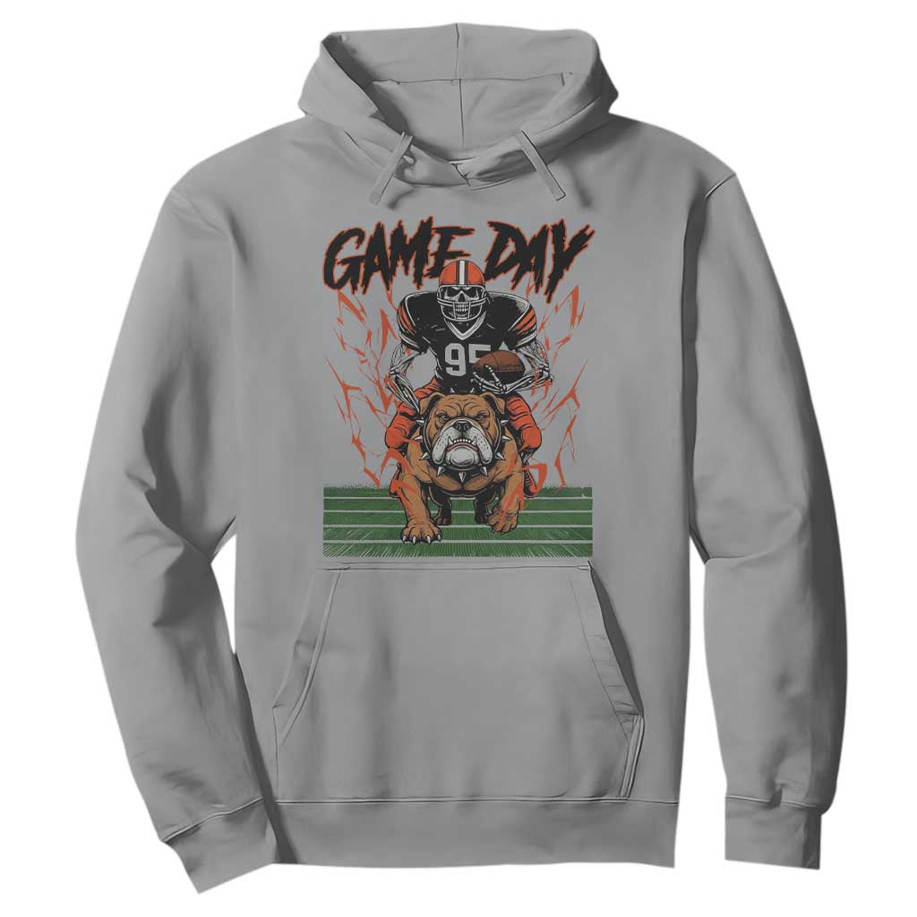 Funny Skeleton Playing Football Hoodie Game Day Gift TS12 Sport Gray Print Your Wear