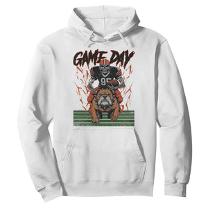 Funny Skeleton Playing Football Hoodie Game Day Gift TS12 White Print Your Wear