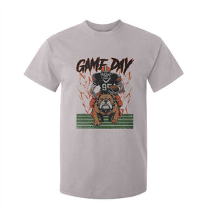 Funny Skeleton Playing Football T Shirt For Kid Game Day Gift TS12 Ice Gray Print Your Wear