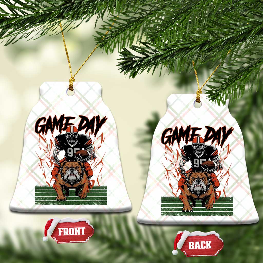 Funny Skeleton Playing Football Ceramic Ornament Game Day Gift TS12 Print Your Wear