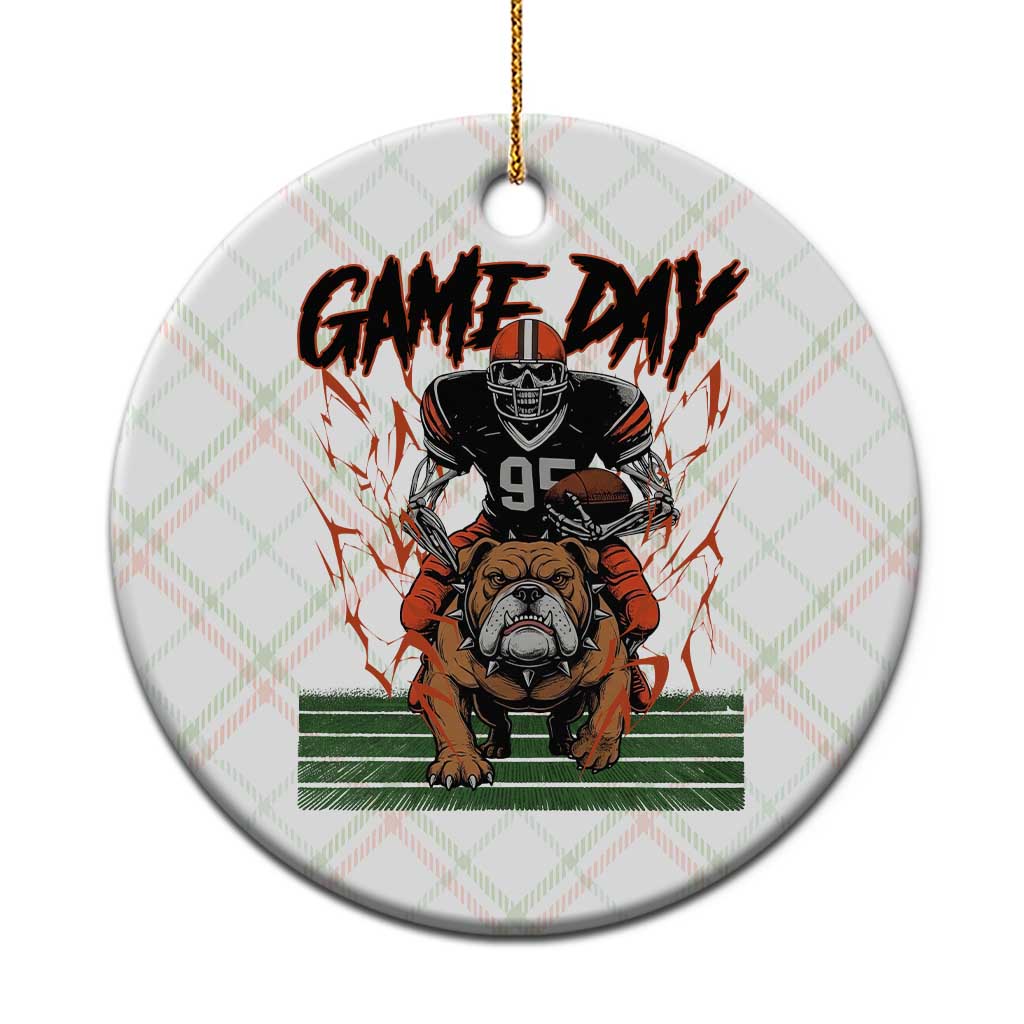 Funny Skeleton Playing Football Ceramic Ornament Game Day Gift TS12 1pc Christmas Plaid Print Your Wear