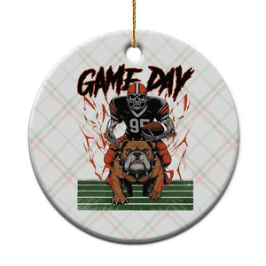 Funny Skeleton Playing Football Ceramic Ornament Game Day Gift TS12 1pc Christmas Plaid Print Your Wear